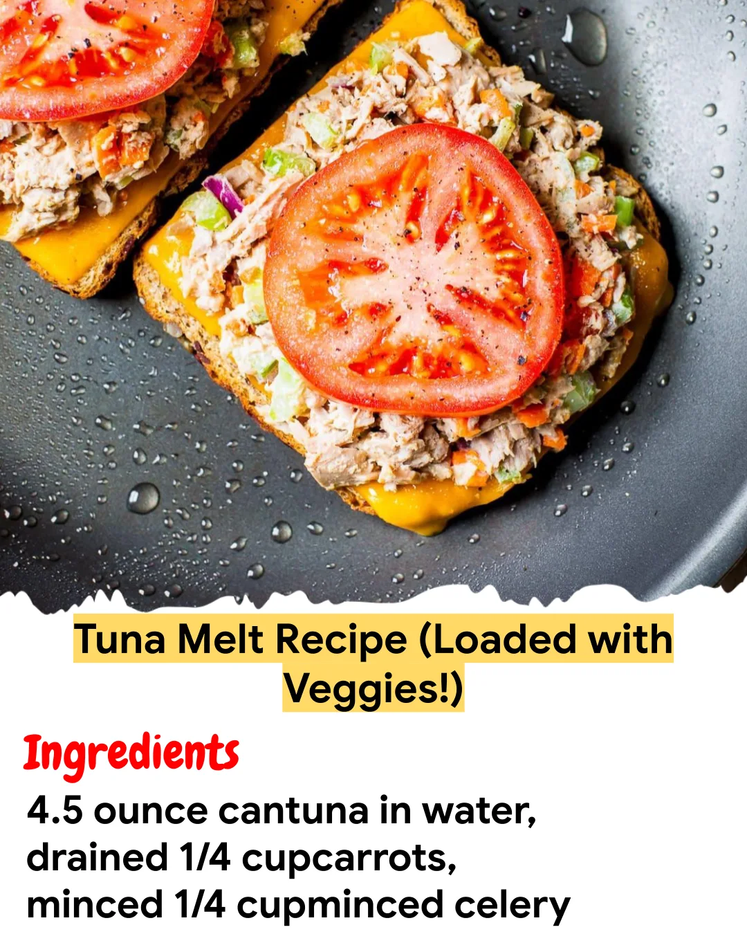 Meal Prep Recipe Tuna Melt Recipe (Loaded with Veggies!)