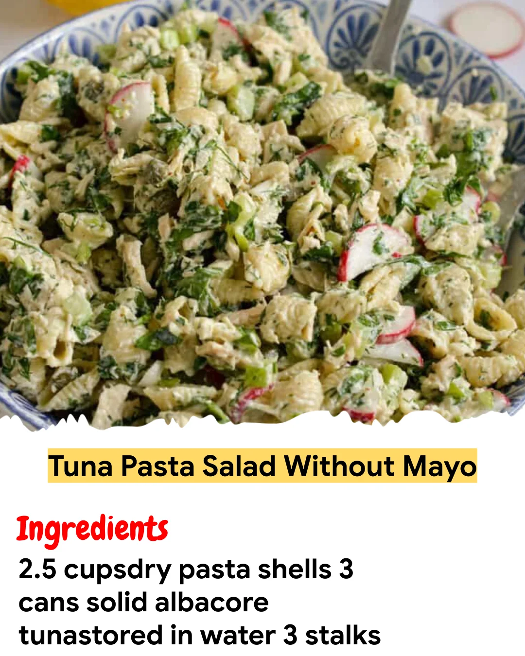 Meal Prep Recipe Tuna Pasta Salad Without Mayo