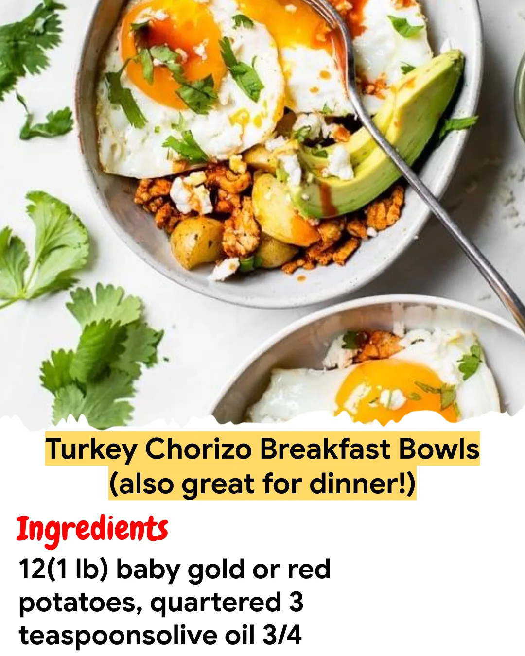 Meal Prep Recipe Turkey Chorizo Breakfast Bowls (also great for dinner!)