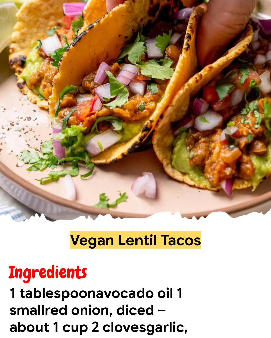 Meal Prep Recipe Vegan Lentil Tacos
