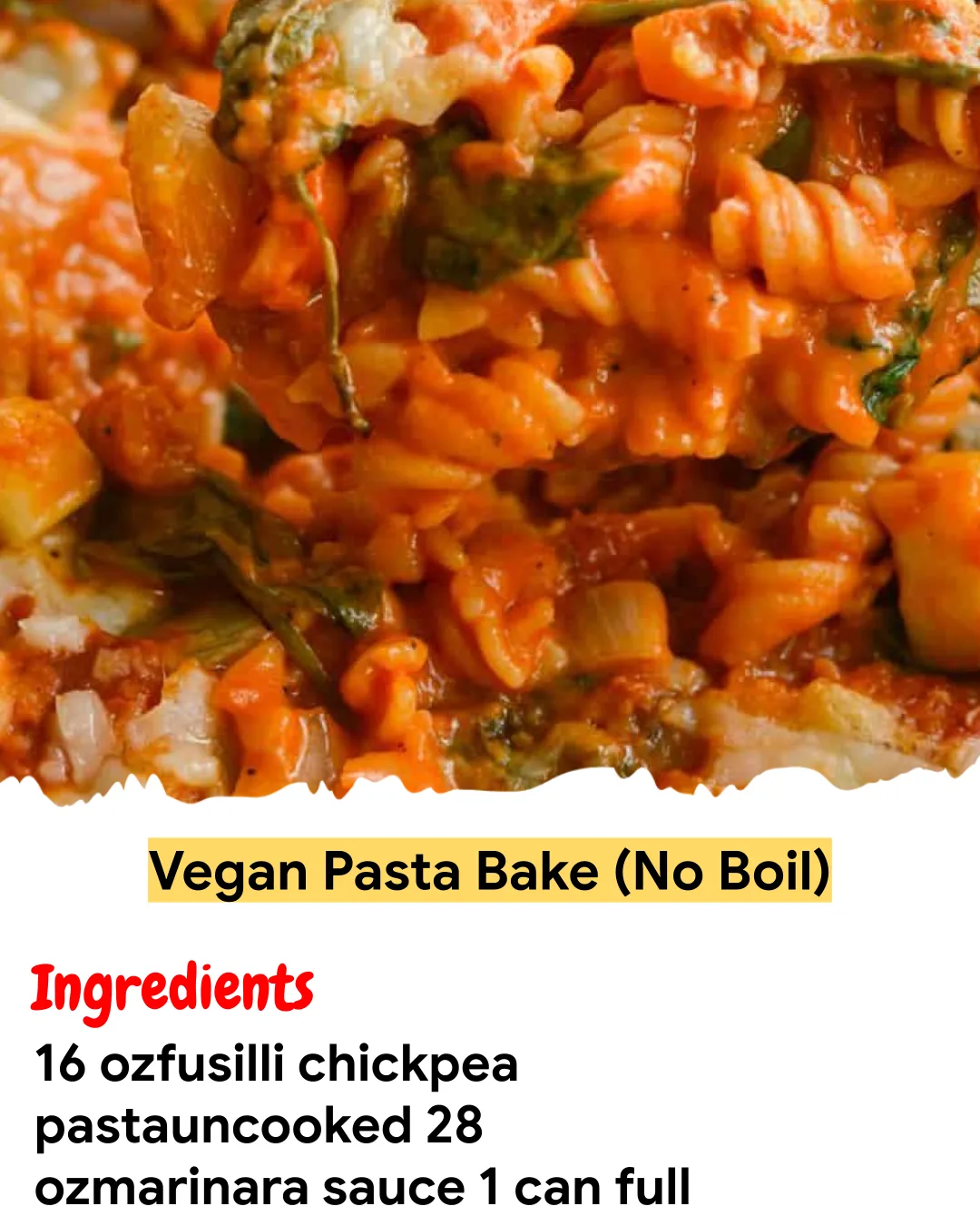 Meal Prep Recipe Vegan Pasta Bake (No Boil)