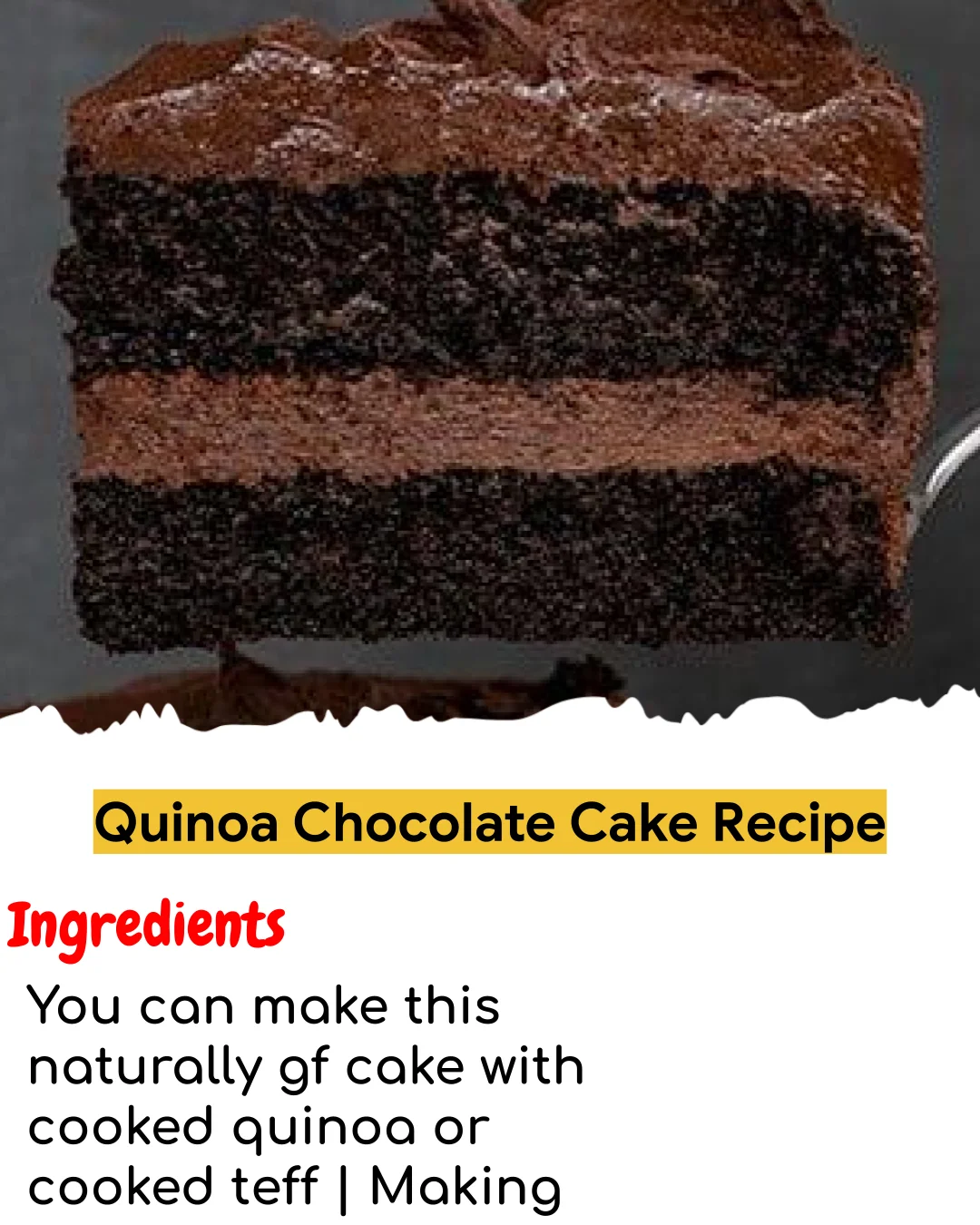Quinoa Chocolate Cake Recipe (Meal Prep Friendly)