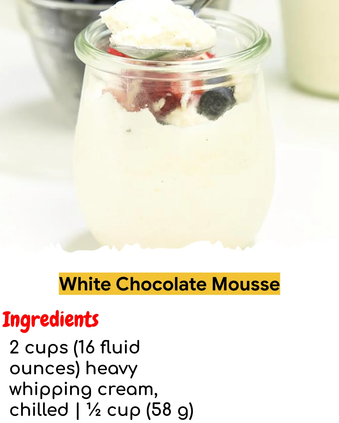 White Chocolate Mousse (Easy 60-Minute)