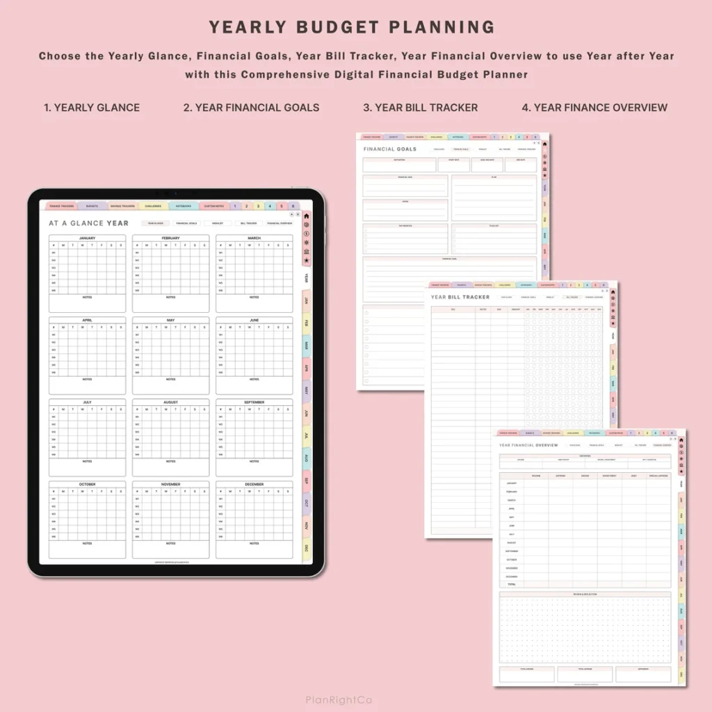 Digital Budget Planner, Digital Financial Budget Planner, Digital Finance Planner, Finance Tracker, Undated Budget Planner,GoodNotes Planner