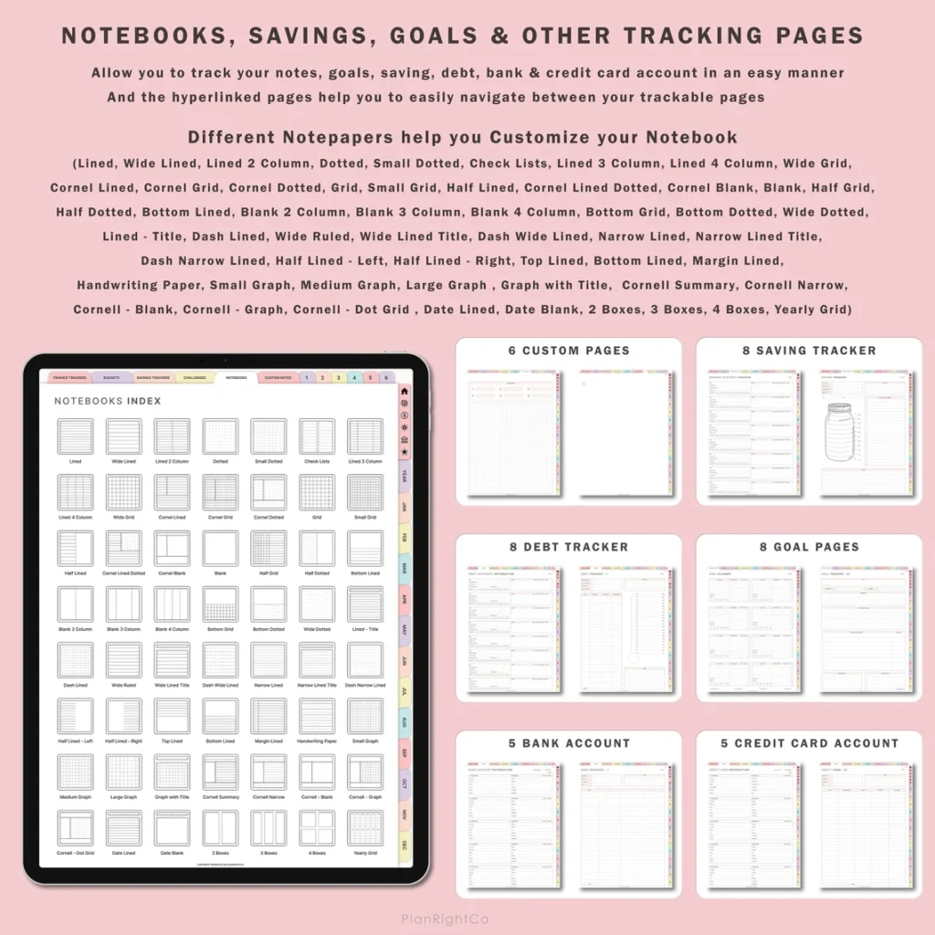 Digital Budget Planner, Digital Financial Budget Planner, Digital Finance Planner, Finance Tracker, Undated Budget Planner,GoodNotes Planner