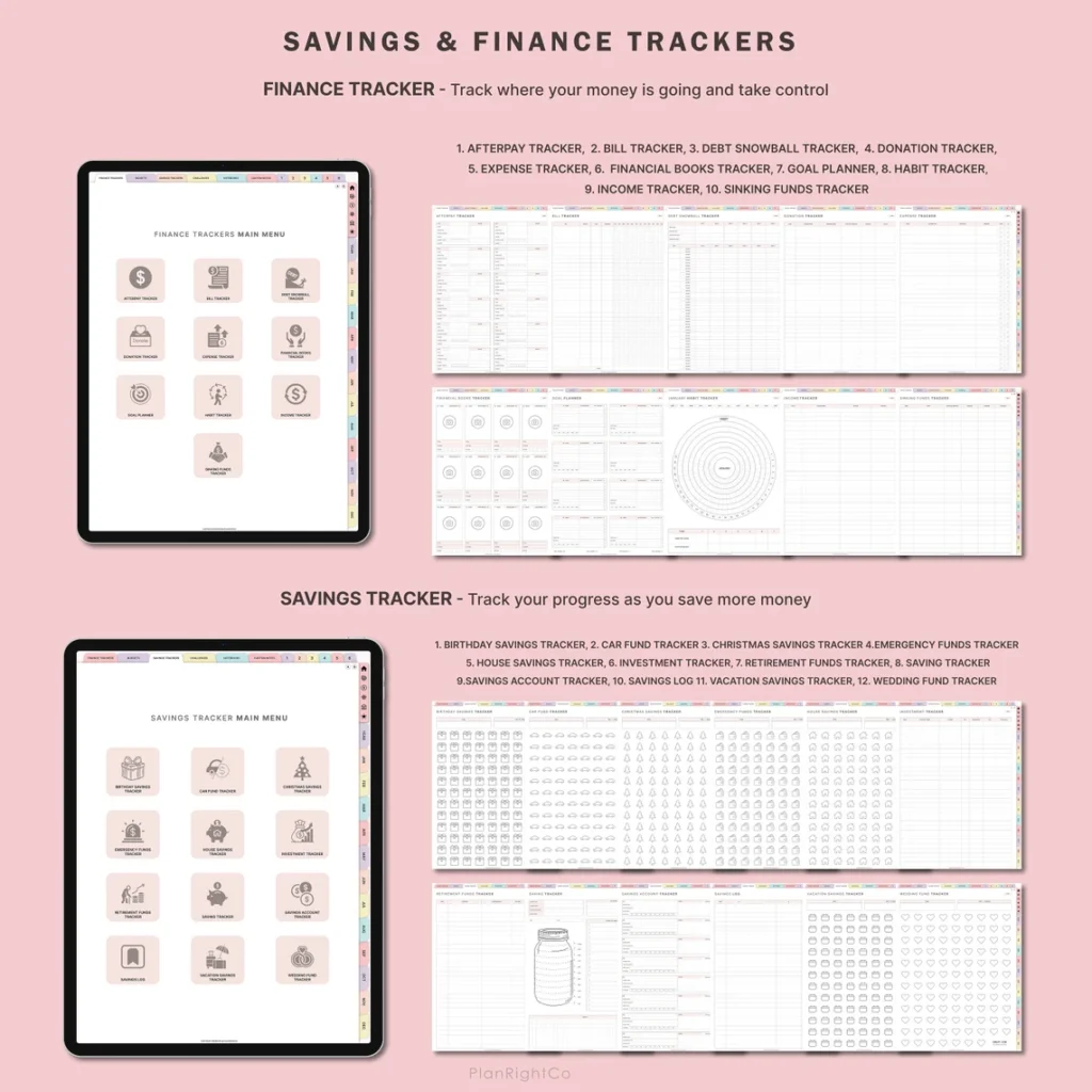 Digital Budget Planner, Digital Financial Budget Planner, Digital Finance Planner, Finance Tracker, Undated Budget Planner,GoodNotes Planner