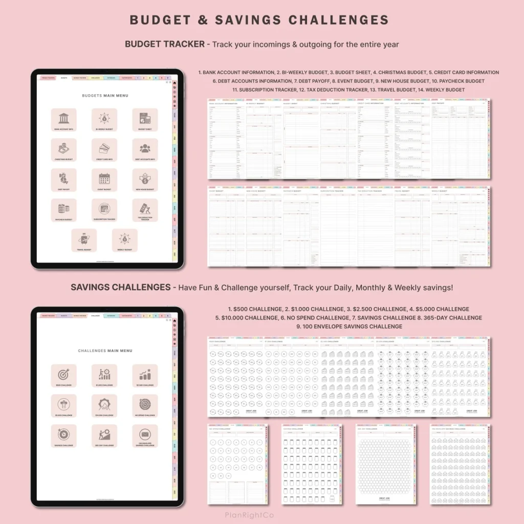 Digital Budget Planner, Digital Financial Budget Planner, Digital Finance Planner, Finance Tracker, Undated Budget Planner,GoodNotes Planner