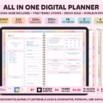 All-in-One Digital Planner 2026, 2027, 2028 Digital Planner, Digital Journal, Digital Goodnotes Template