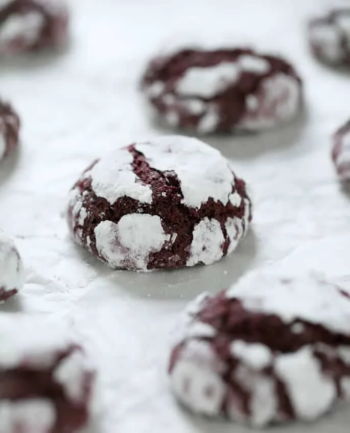 Red Velvet Gluten Free Crinkle Cookies