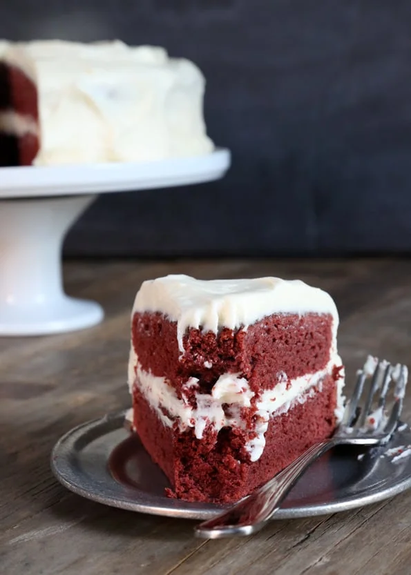 Classic Gluten Free Red Velvet Cake | with cream cheese frosting