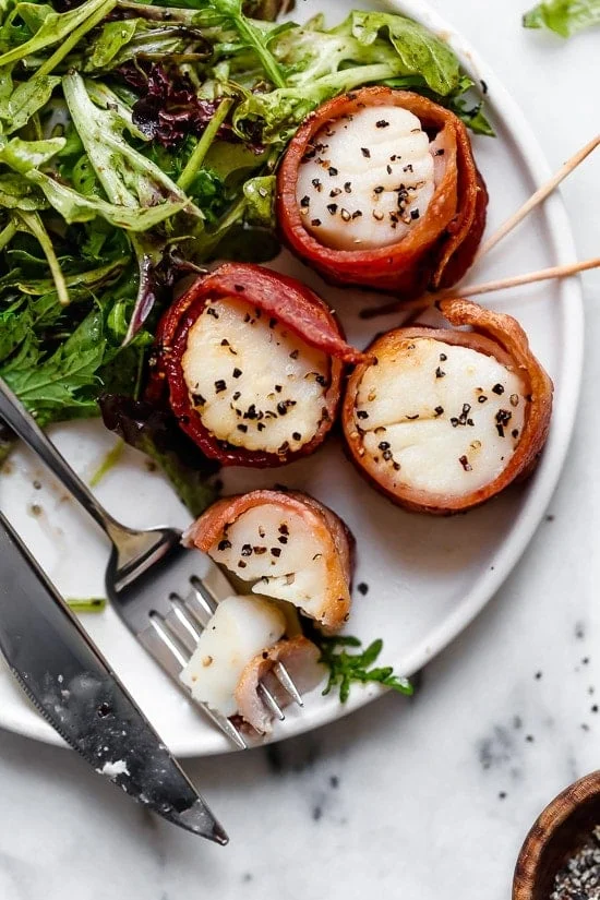 Air Fryer Scallops with Bacon