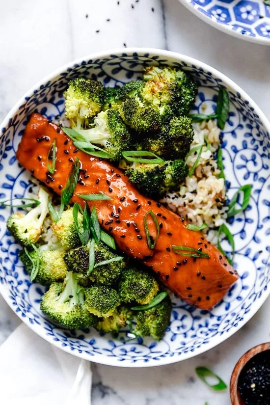 Air Fryer Salmon with Maple Soy