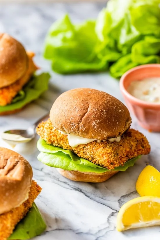 Air Fryer Salmon Fish Sandwich
