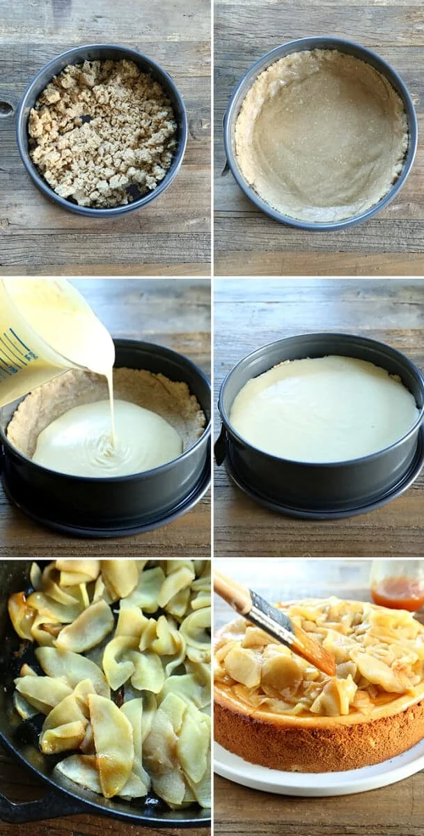 Apple Cinnamon Gluten Free Cheesecake, Step by Step