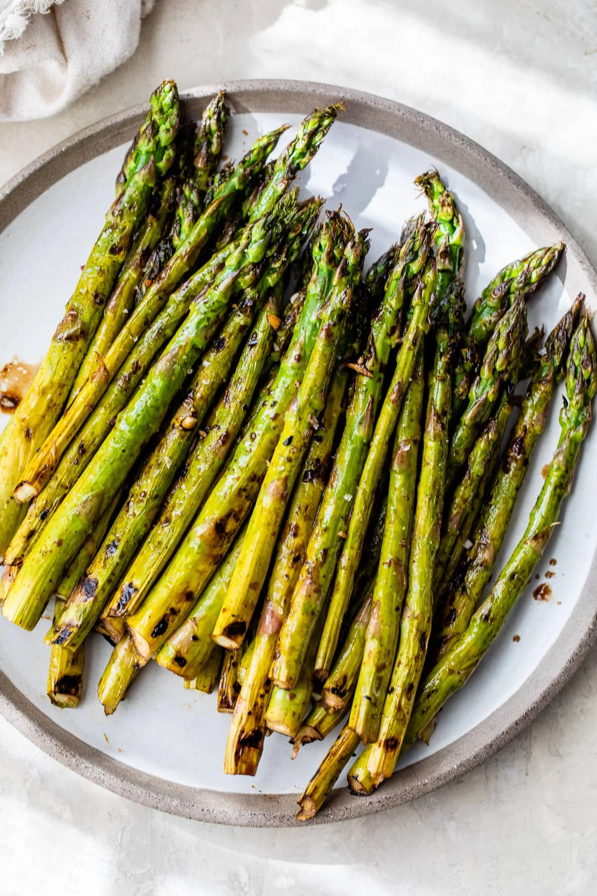 balsamic asparagus on a plate