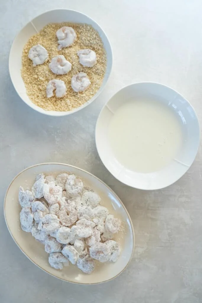 batter for bang bang shrimp in bowls