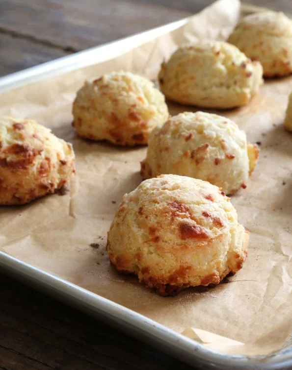 Biscuits on a brown surface 