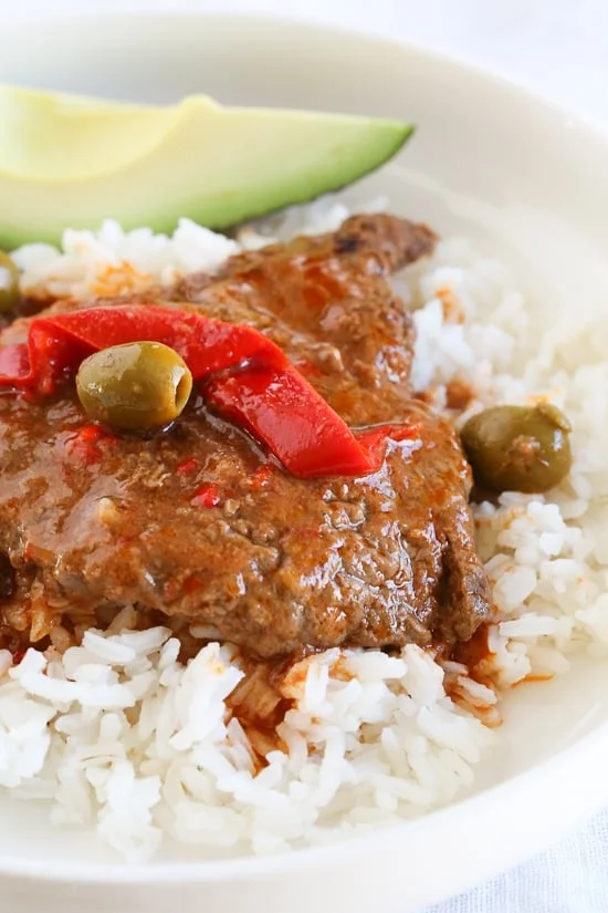 Cubed Steak with Peppers and Olives (Instant Pot, Slow Cooker and Stove-Top)