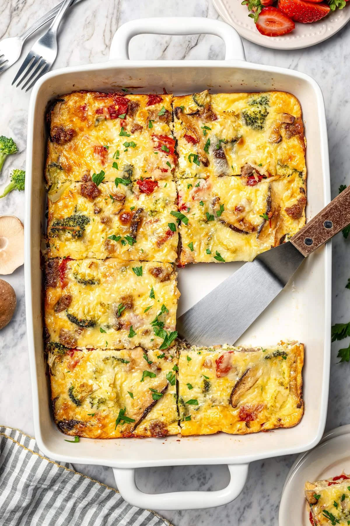 Breakfast Casserole With Sausage, Cheese and Veggies