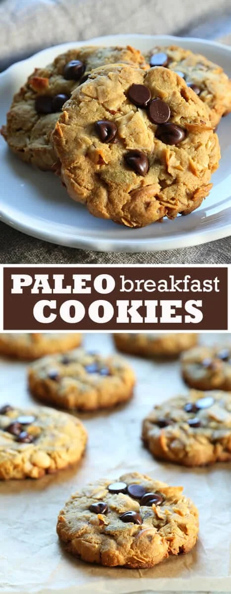 Breakfast cookies on a plate and breakfast cookies on brown paper