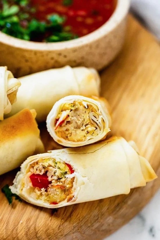 Breakfast Egg Rolls close up
