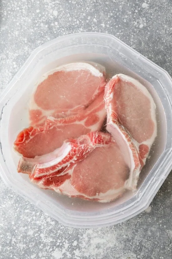 Brining the pork chops