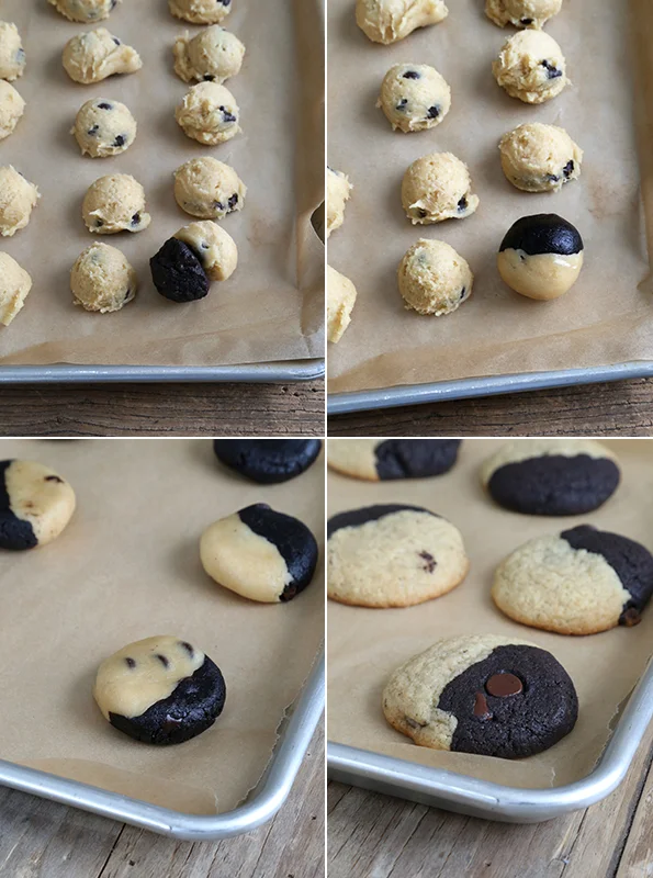 brookie dough and cookies In brown surface 