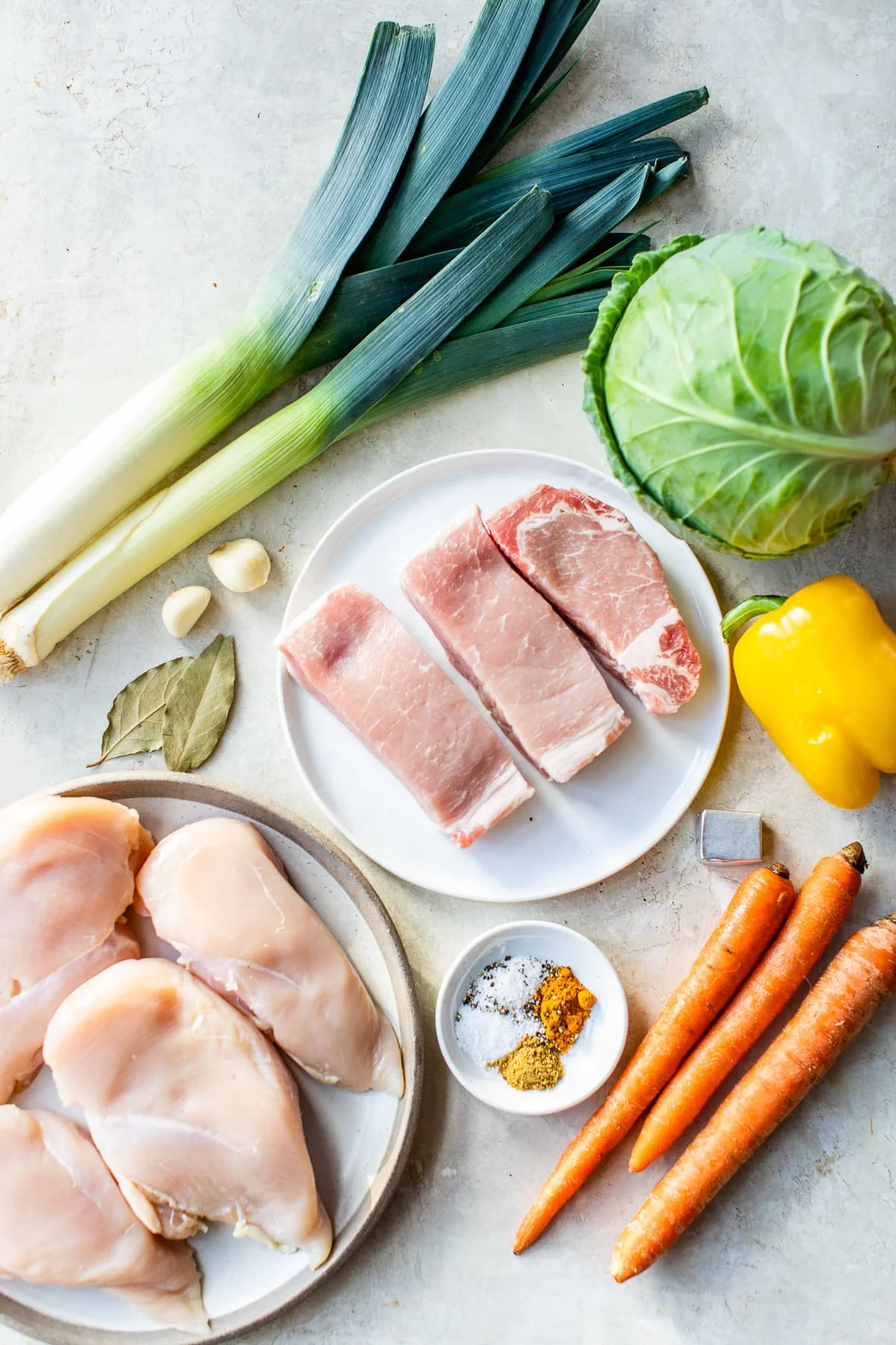Cabbage Soup with Chicken and Pork