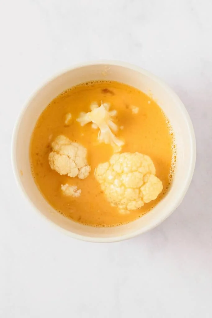 cauliflower wings in liquid