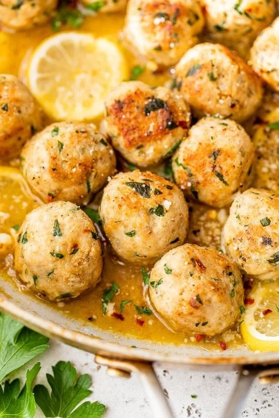 chicken meatballs with lemon