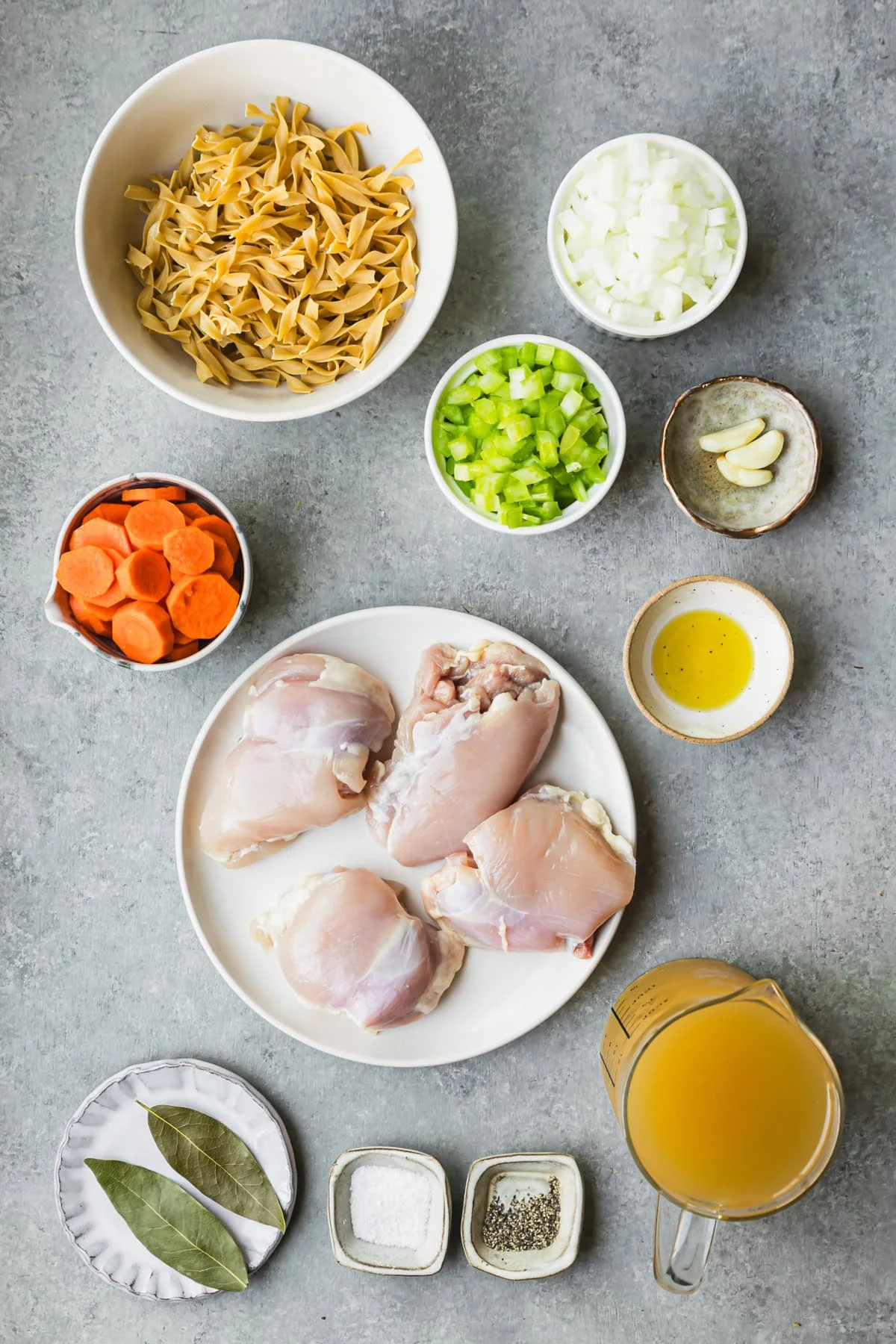 Chicken Noodle Soup ingredients.