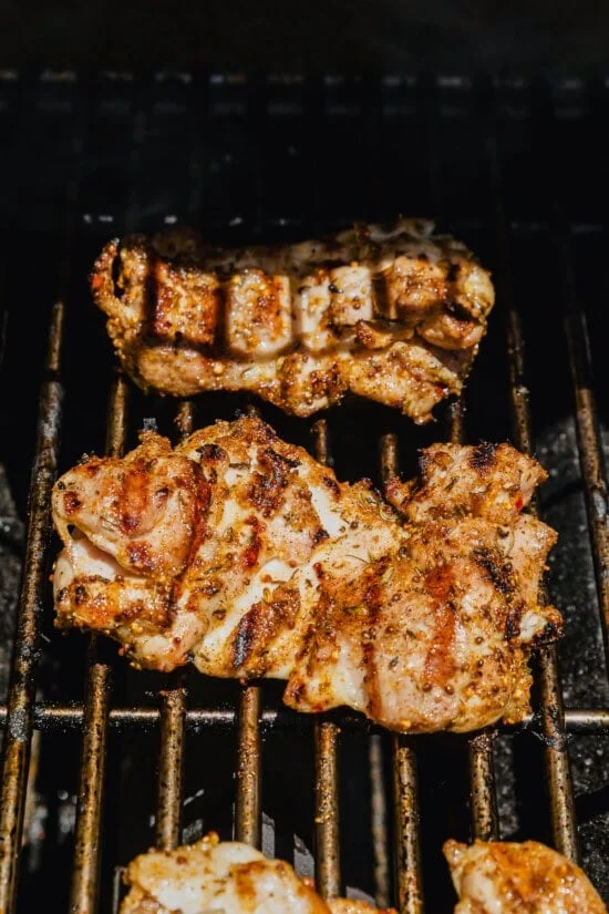 chicken thighs on grill