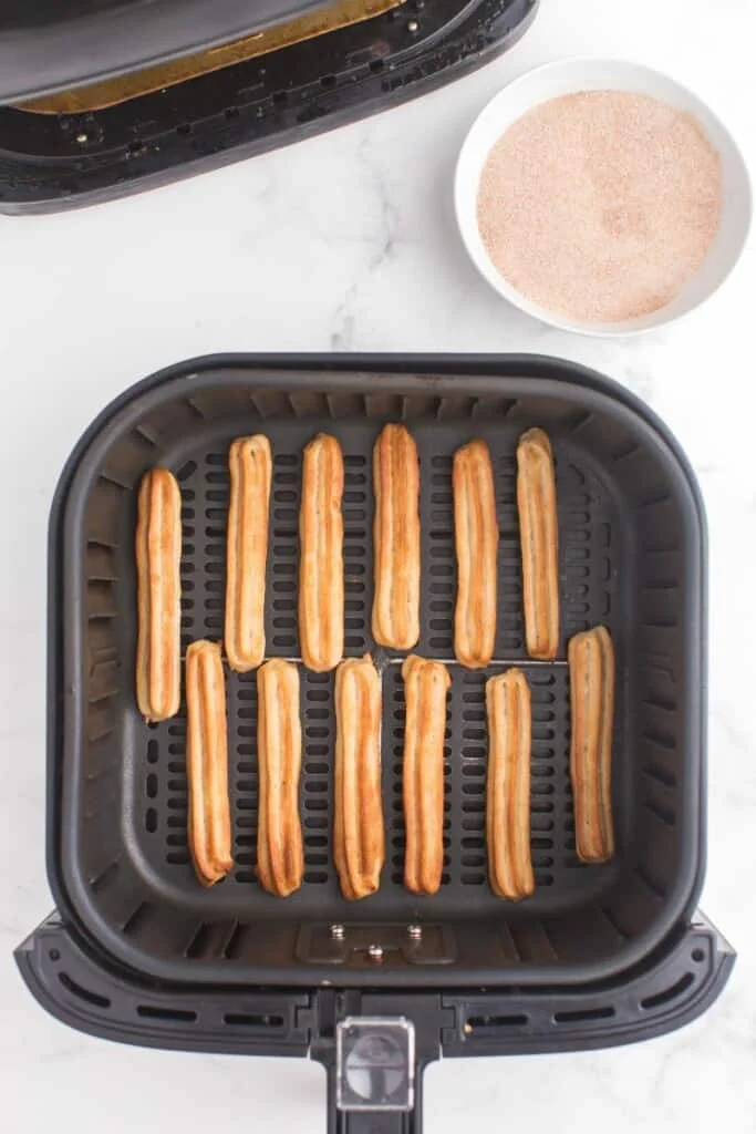 churros baked in air fryer basket 