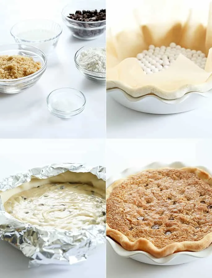 Classic Gluten Free Chocolate Chip Pie, Step by Step.
