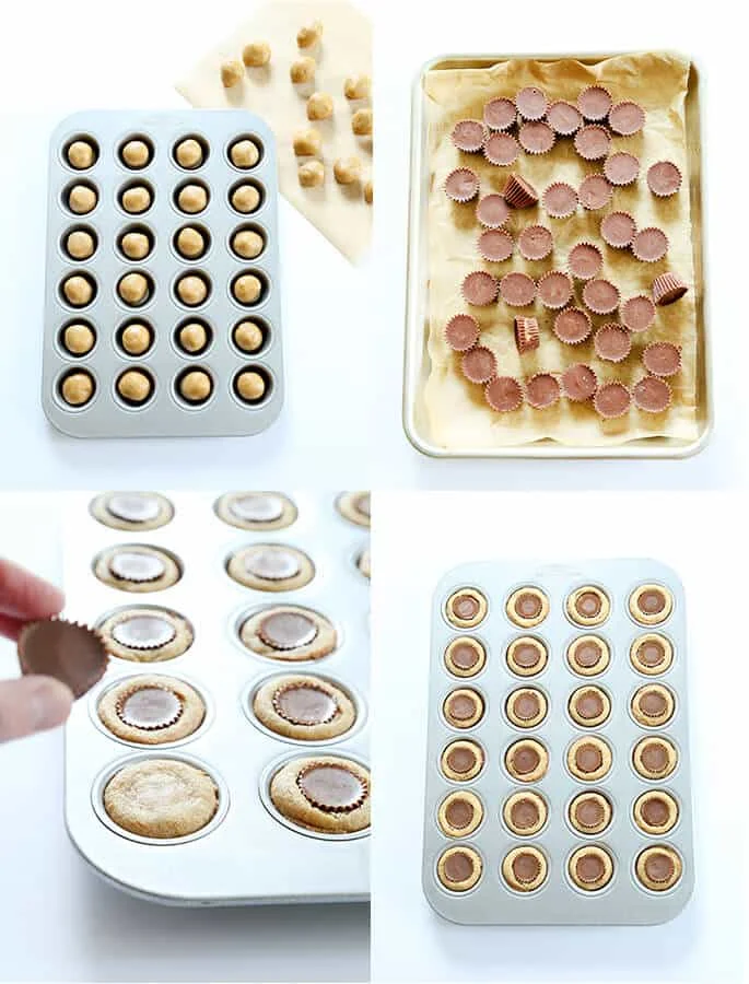 Classic Gluten Free Peanut Butter Cup Cookies, Step by Step