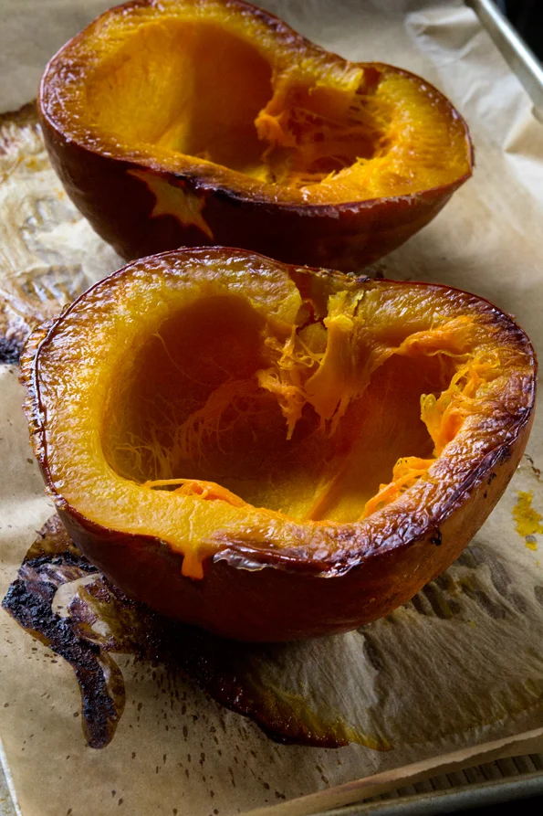 Close up of inside a pumpkin