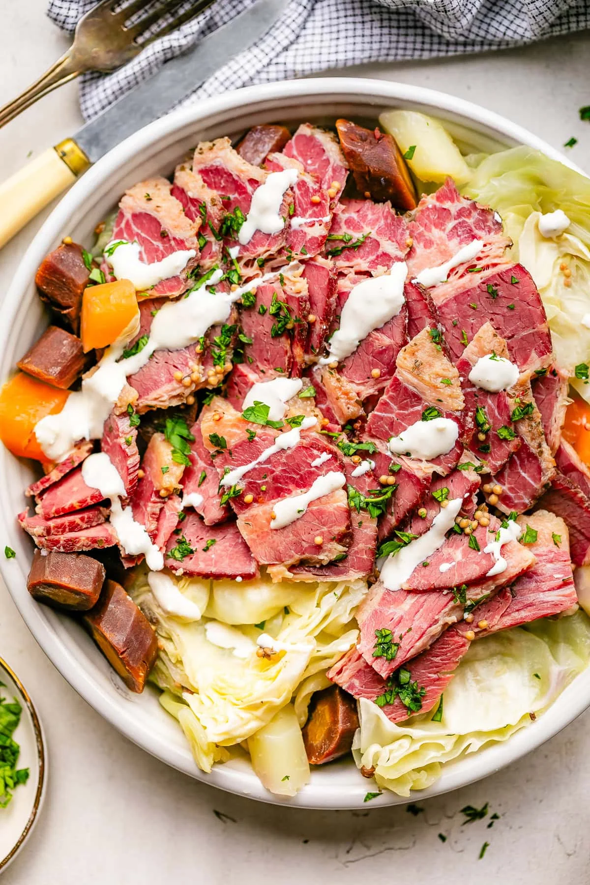 Corned Beef and Cabbage with Horseradish Cream