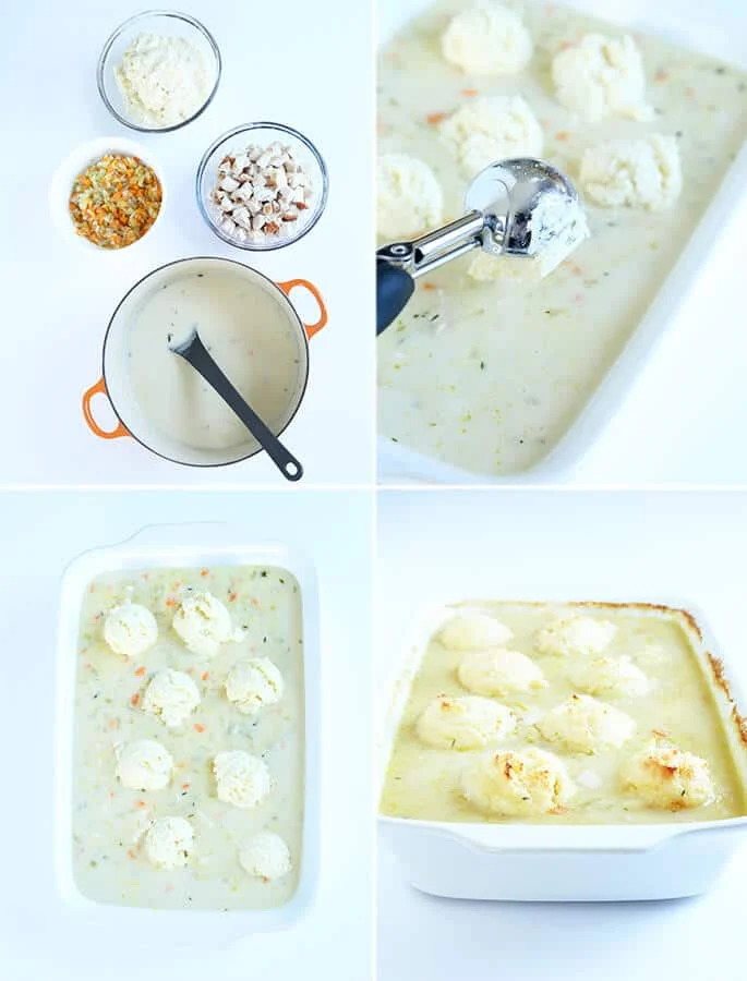 Creamy Gluten Free Chicken and Dumplings Casserole, Step by Step