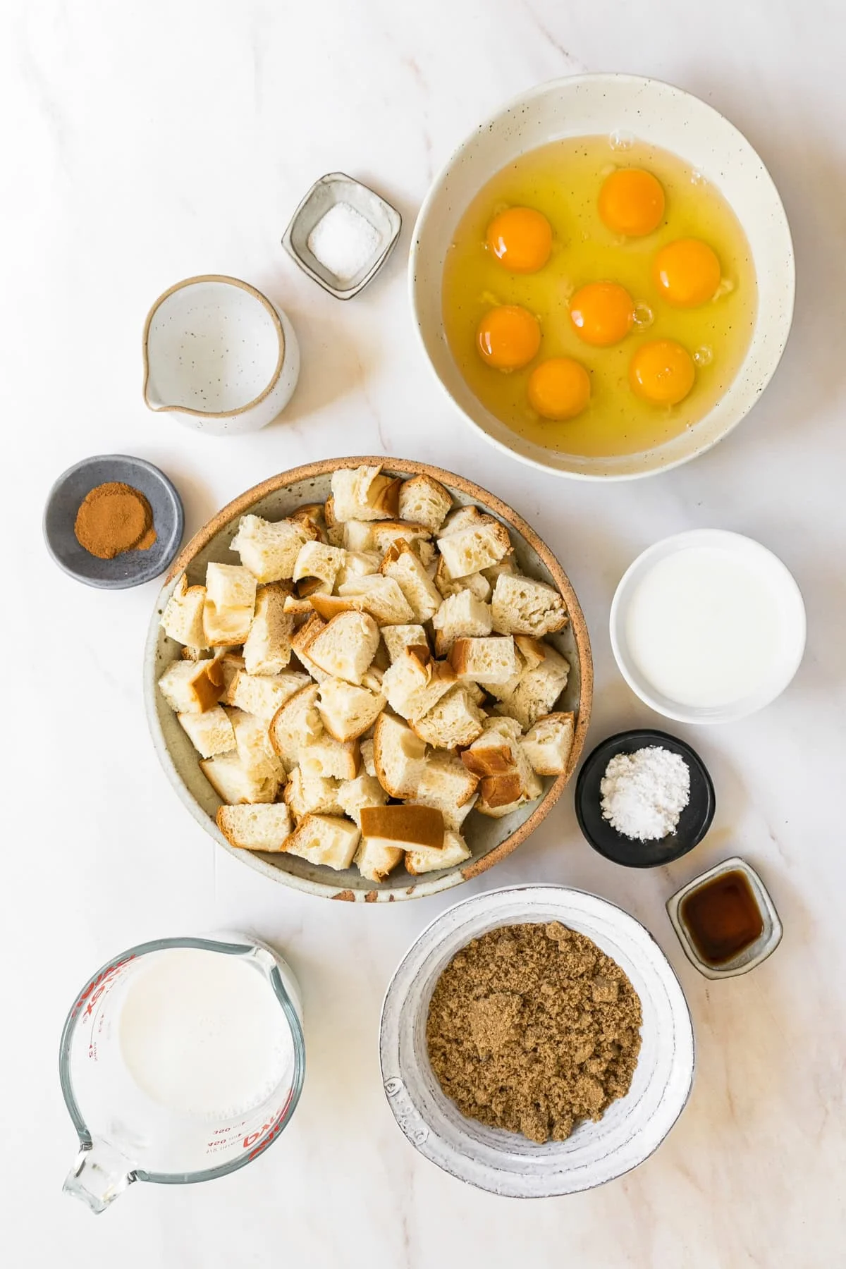 Creme brulee French toast ingredients.