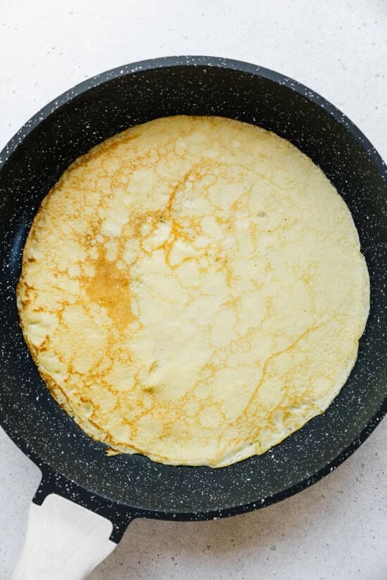 crepes in pan