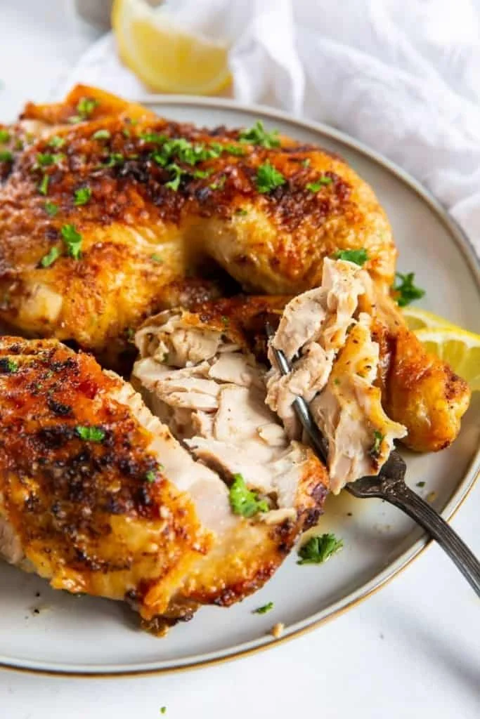 Crispy chicken leg quarters made in air fryer