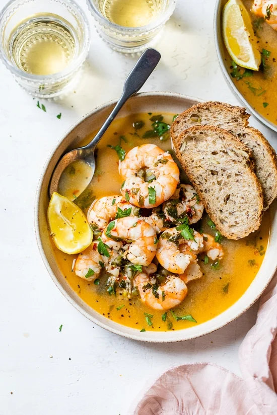 Drunken Shrimp with lemon