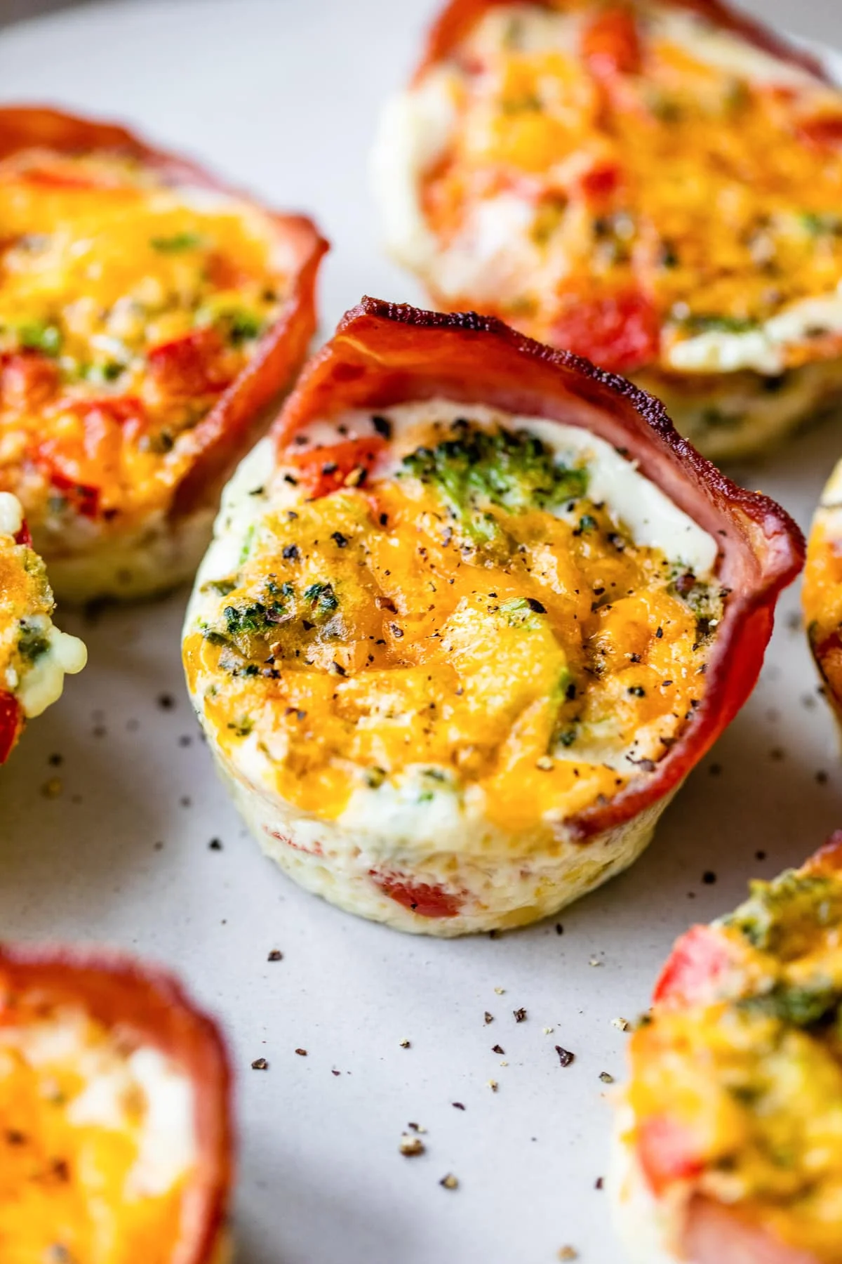 High Protein Egg White Muffins with Turkey Bacon