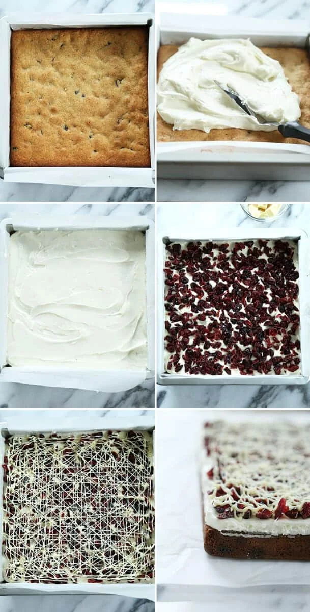 Festive Gluten Free Cranberry Bliss Bars, Step by Step
