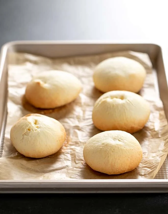 Five baked cheese bread.