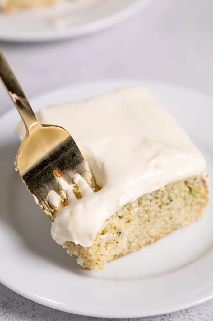 Gluten Free Zucchini Cake | Fluffy Cream Cheese Frosting