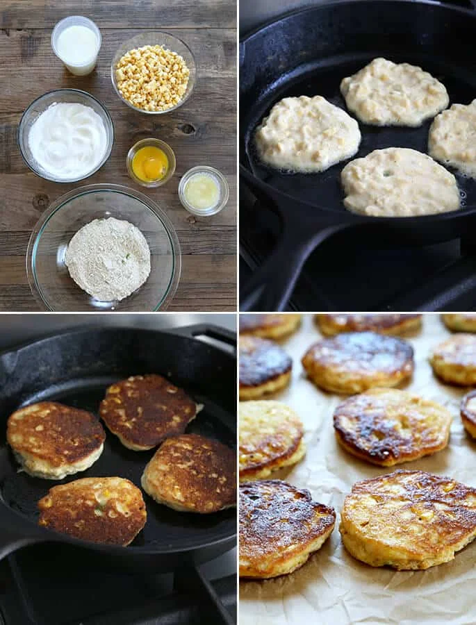 Fresh Savory Gluten Free Corn Cakes, Step by Step