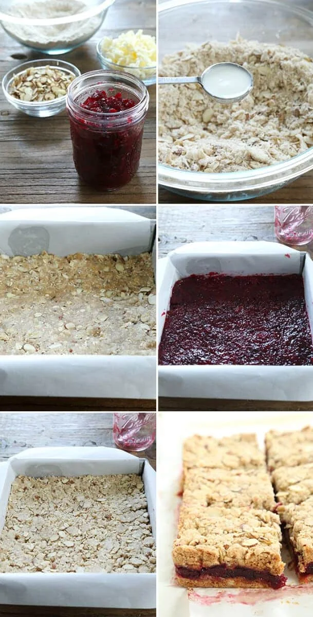 Gluten Free Cranberry Jam Bars, Step by Step