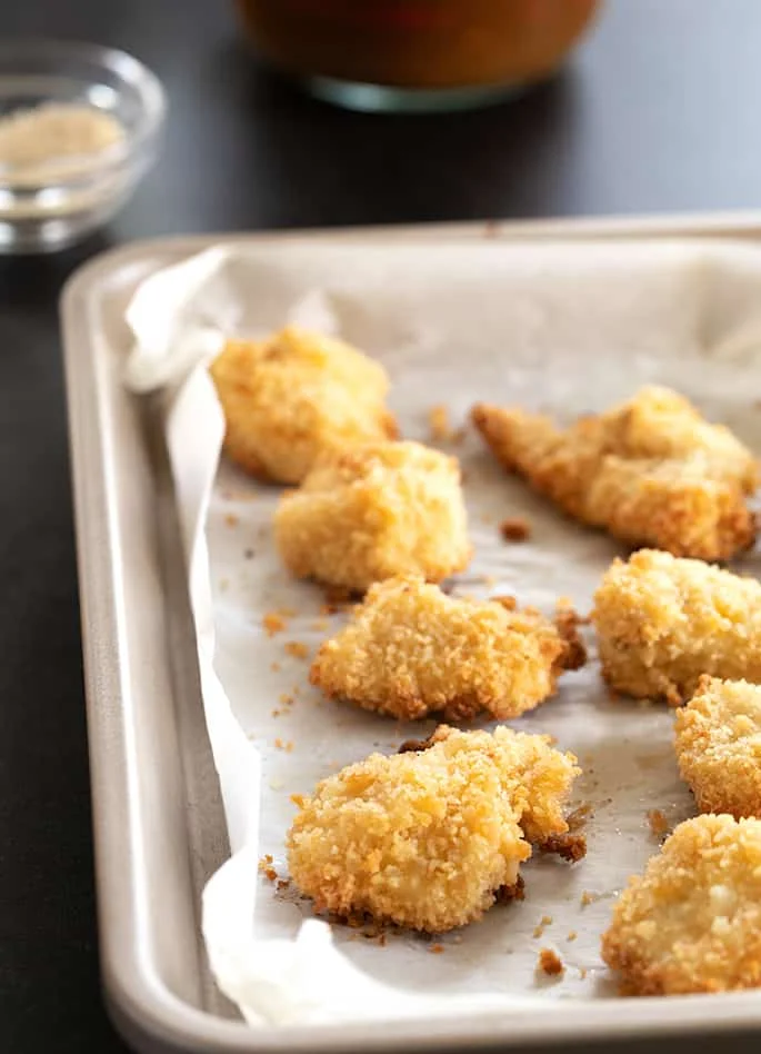 Gluten free sesame chicken just out of the oven.