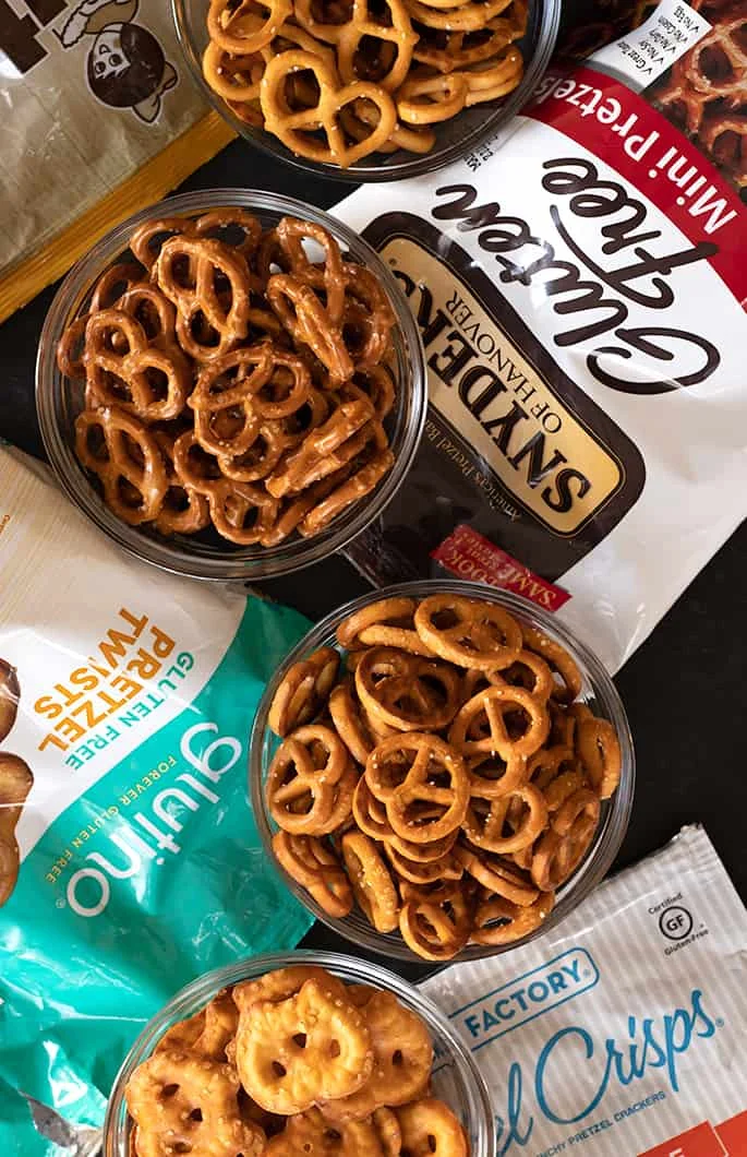 Glutino Snack Factory Snyders Utz gluten free pretzels are the best 4 gluten free pretzel brands I recommend anyone try. 